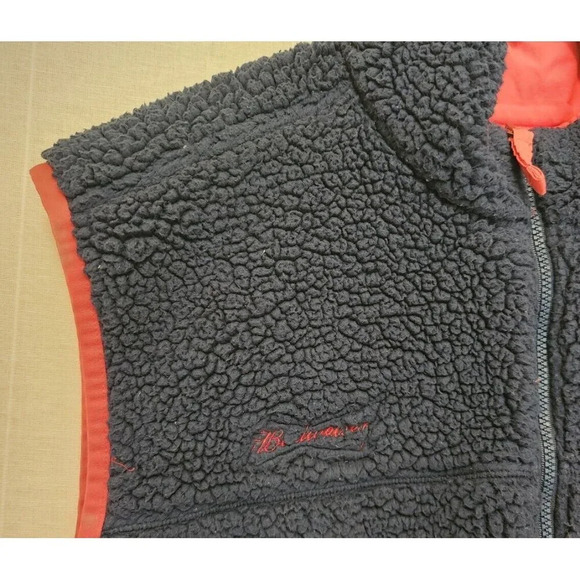 Columbia PFG Mens Sherpa Vest Size Large Budweiser Embroidered Blue - Picture 3 of 7